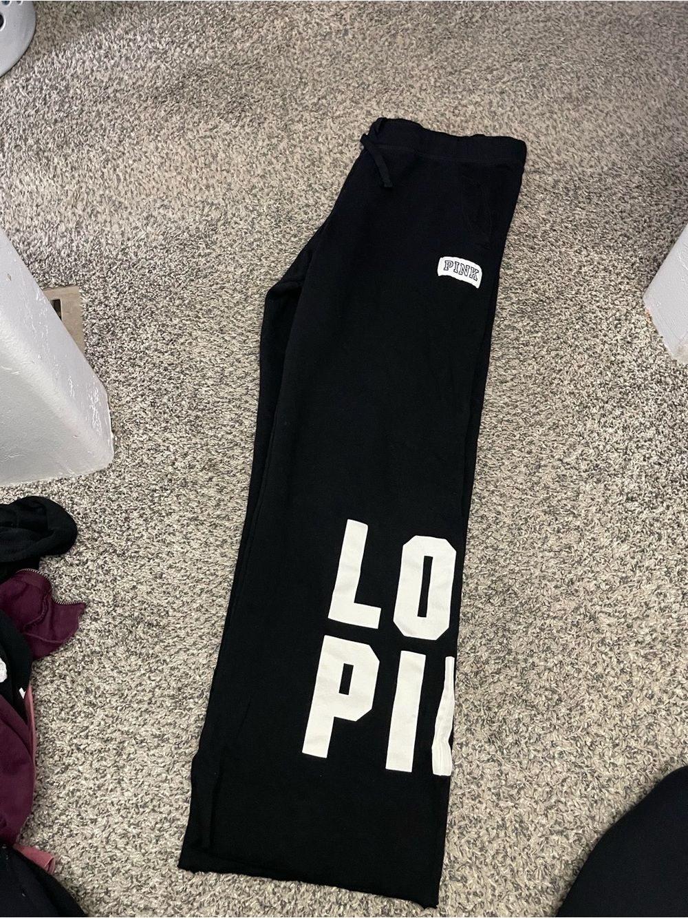 PINK Victoria's Secret Black Logo Lounge Sweatpants